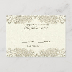Country Floral Vintage Lace Design Response Card