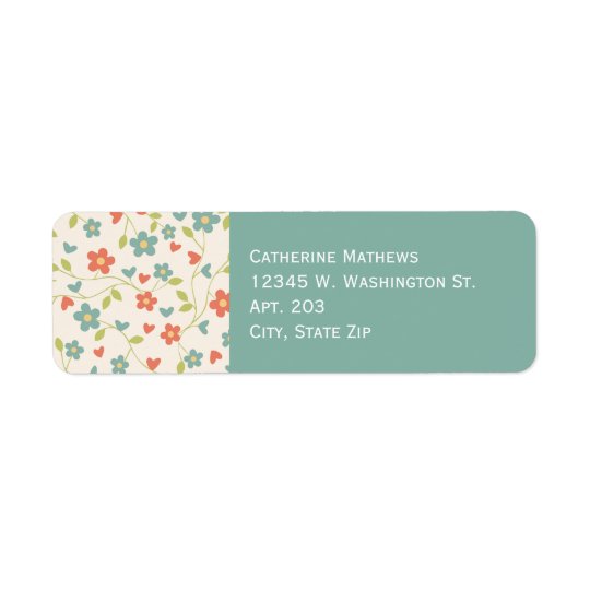 Country Flower Floral Pattern Custom Return Address Label