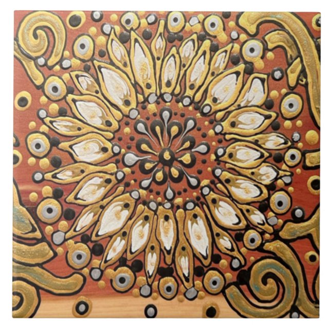 Country Flower on Cedar Tile (Front)