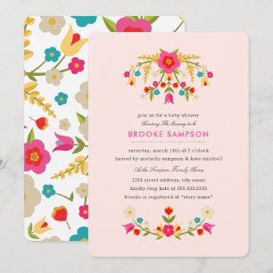 Country Flowers Baby Shower Invitation