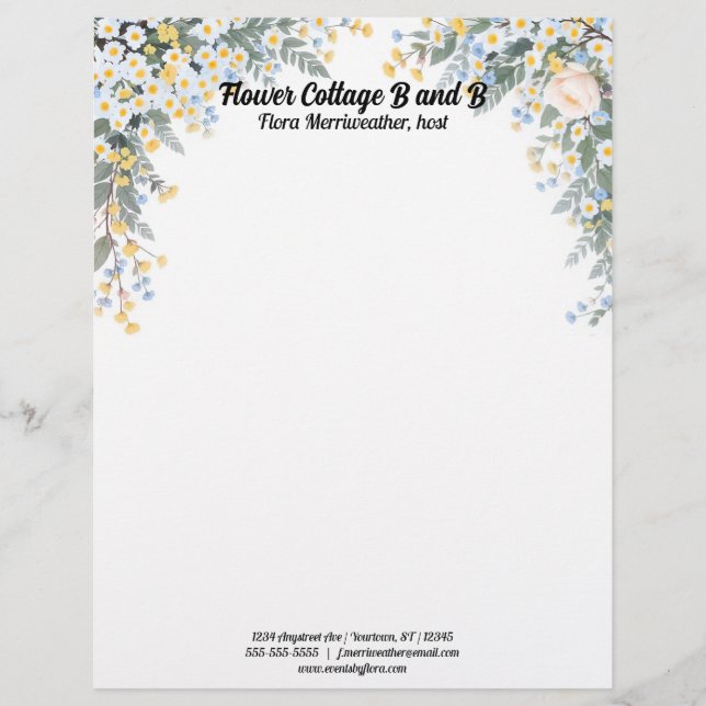 Country Flowers Custom Letterhead (Front)