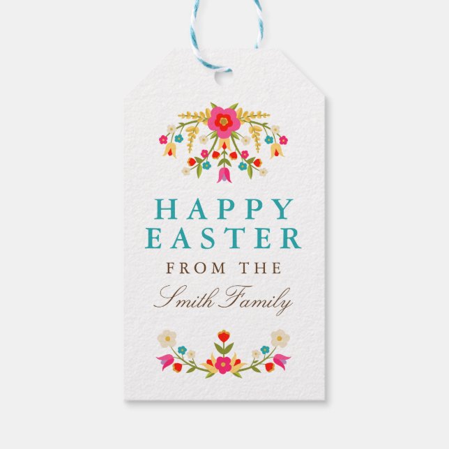Country Flowers Easter Gift Tags (Back)