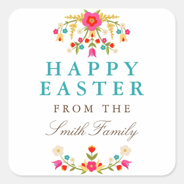 Country Flowers Easter Stickers (Front)