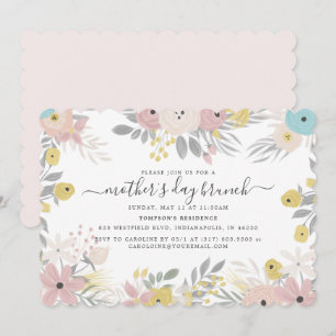 Country Flowers Mother's Day Brunch Invitation