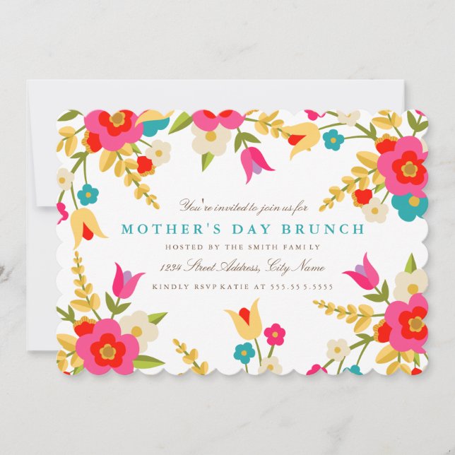 Country Flowers Mother's Day Invitation (Front)