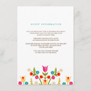 Country Flowers Wedding Insert Card