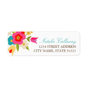 Country Flowers Wedding Return Address Labels