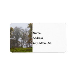 Country Foggy Fall Morning Label