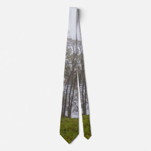 Country Foggy Fall Morning Neck Tie