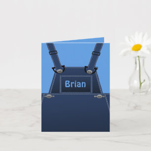 Country Folk Blue Overalls Custom Card