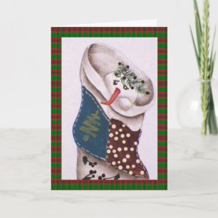 Country Folk Snowman Christmas Holiday Card