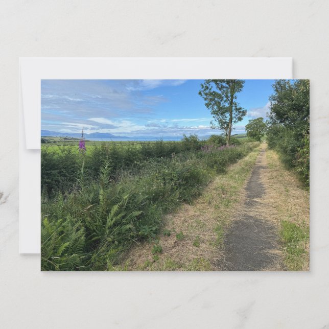 Country Footpath on the Isle of Bute Scotland on a Holiday Card (Front)