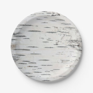 Country Forest Rustic Birch Tree Bark Paper Plate