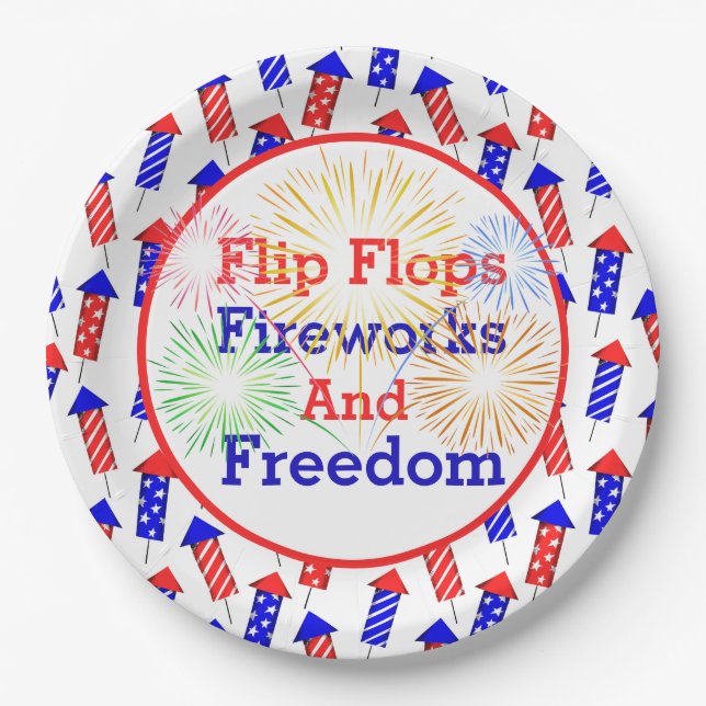 Country Fourth Of July Paper Plate (Front)