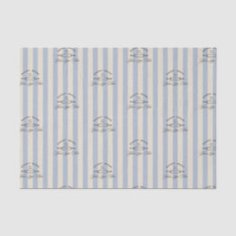 Country French Blue Striped Bakery Logo Business Tissue Paper