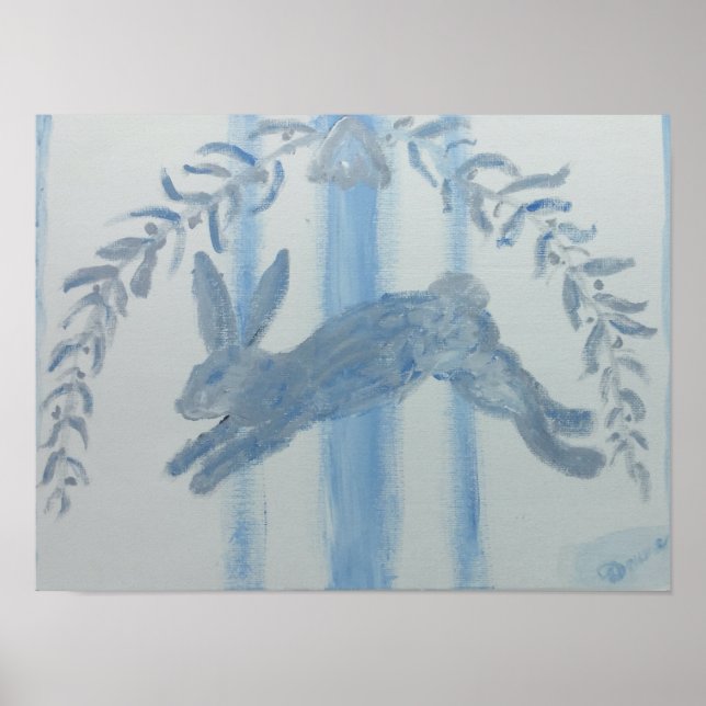 Country French Bunny Rabbit Art Print  Poster (Front)