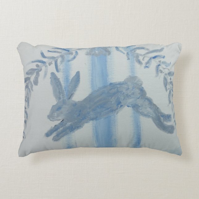 Country French Bunny Rabbit Decorative Cushion (Front)