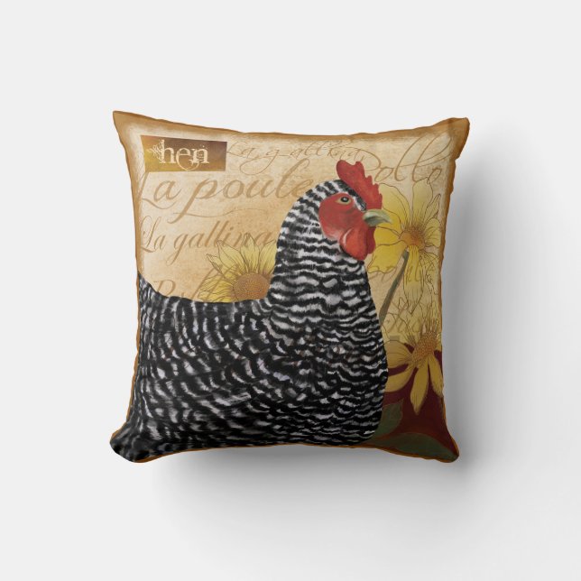 Country French Chicken, La Poulet Pillow (Front)