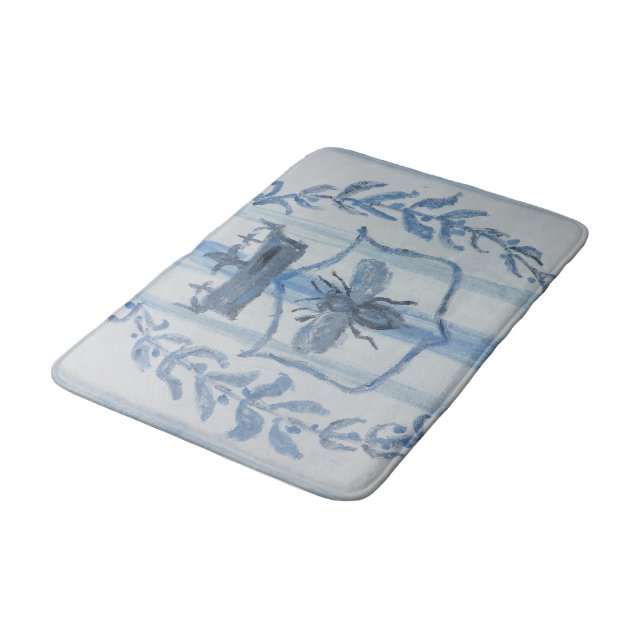 Country French Queen Bee Bath Mat (Angled)