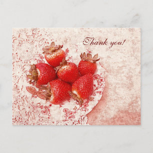 country fresh strawberry thank you postcard