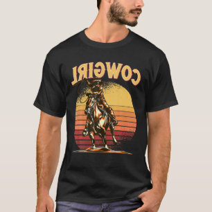 Country Funny Reverse Cowgirl Retro T-Shirt