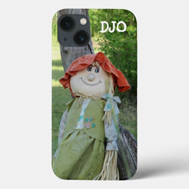 Country Gal Scarecrow Leaning On A Stump Case-Mate iPhone Case (Back)