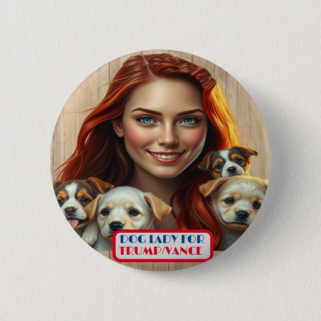Country Gals Dog Lady for Trump/Vance Button (Front)