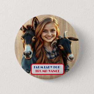 Country Gals Farm Lady for Trump/Vance Button