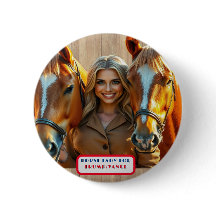 Country Gals Horse Lady for Trump/Vance Button