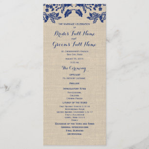 Country Garden and Burlap Wedding Program Programme