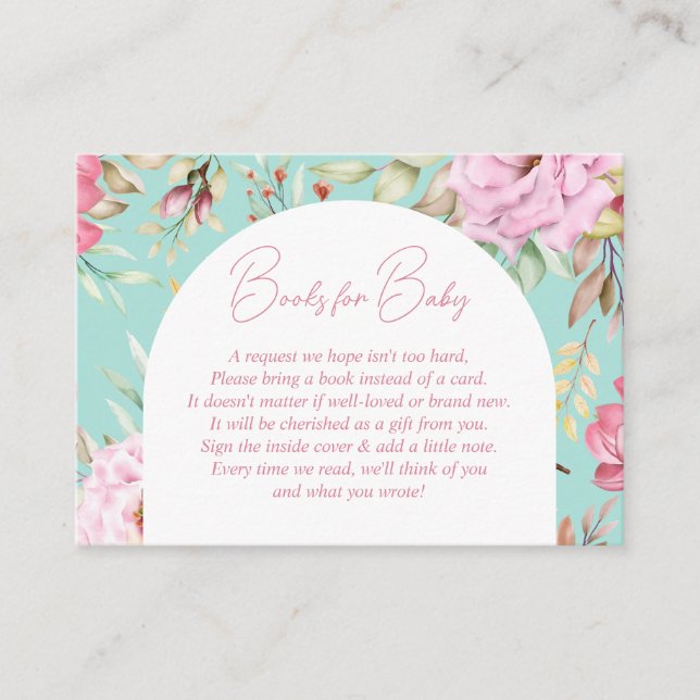 Country Garden Floral Baby Book Request  Enclosure Card (Front)