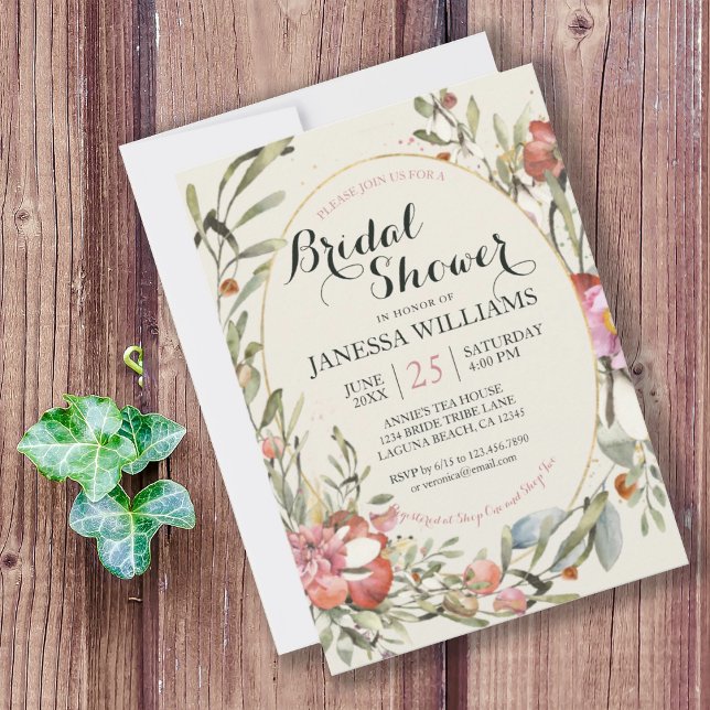 Country Garden Floral Bridal Shower Invitation  (PRETTY COUNTRY GARDEN FLORAL BRIDAL SHOWER INVITATION
)