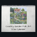 Country Garden Folk Art Flowers Vegetables Calendar<br><div class="desc">This calendar filled with illustrations in folk art style will be a big hit with the gardener in your life. Great Christmas gift. AI assisted graphics purchased with commercial use. Artwork: RedHeronLighthouse</div>
