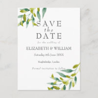 Country Garden Greenery Save the Date