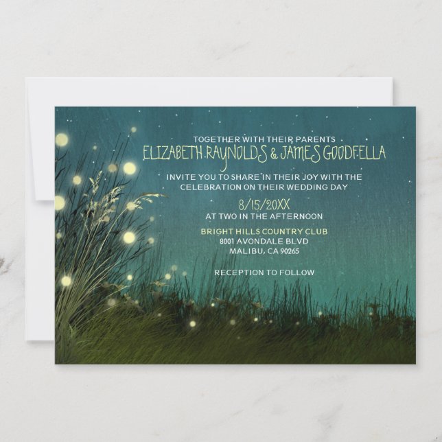 Country Garden Lights Wedding Invitations (Front)