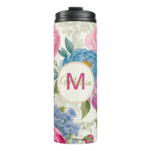 Country Garden Roses And Peonies Floral Thermal Tumbler