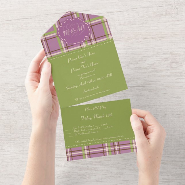 Country Garden Wedding All In One Invitation (Tearaway)