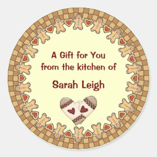 Country Gingerbread Food Gift Sticker