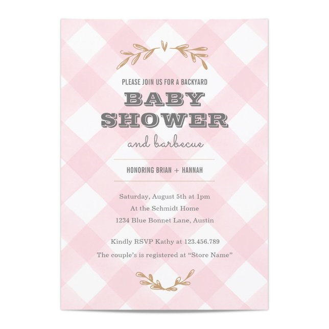 Country Gingham Baby Shower Invitation (Creator Uploaded)