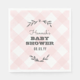 Country Gingham Baby Shower Napkin