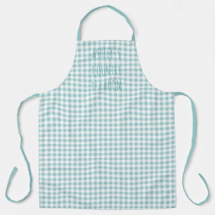 Country Gingham Check Blue and White Personalised Apron