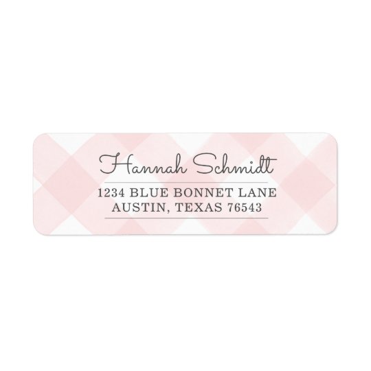 Country Gingham Return Address Label
