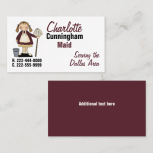 Country Girl House Cleaning Maid Business Card