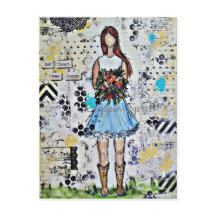 Country Girl. Original Mixed Media Art