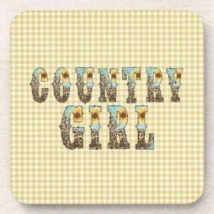 Country Girls Typography Coaster