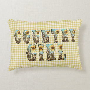 Country Girls Typography Decorative Cushion