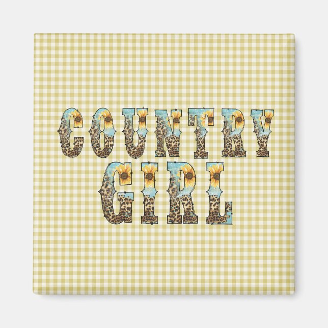  Country Girls Typography Magnet (Front)