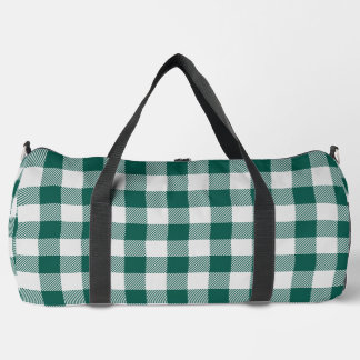 country green grey buffalo chequered duffle bag