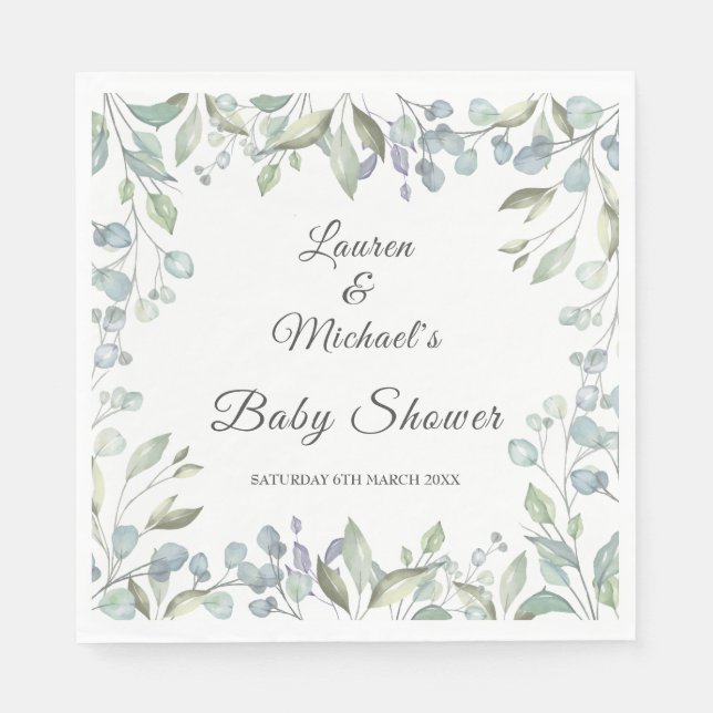 Country Greenery Baby Couples Shower/Sprinkle Napkin (Front)