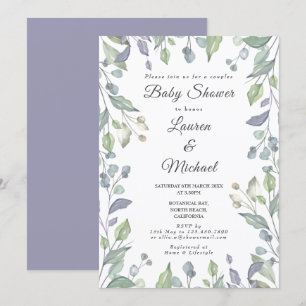 Country Greenery Couples Baby Shower Invitation